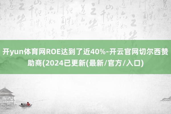 开yun体育网ROE达到了近40%-开云官网切尔西赞助商(2024已更新(最新/官方/入口)