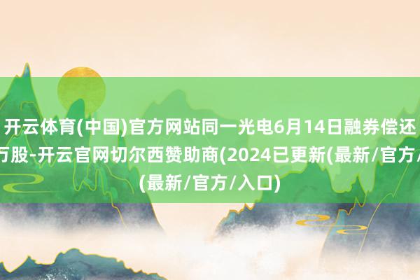 开云体育(中国)官方网站同一光电6月14日融券偿还2.09万股-开云官网切尔西赞助商(2024已更新(最新/官方/入口)