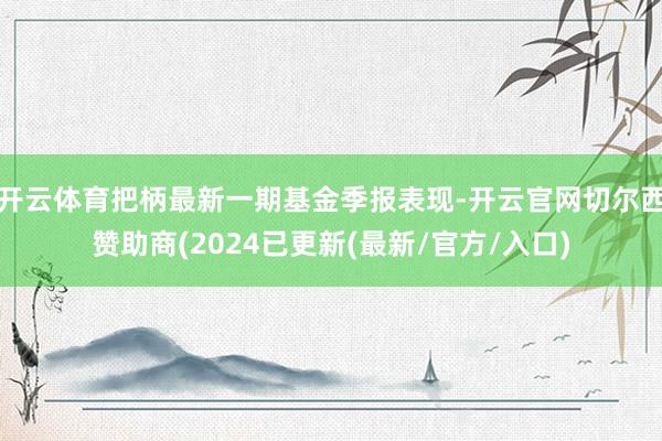 开云体育把柄最新一期基金季报表现-开云官网切尔西赞助商(2024已更新(最新/官方/入口)