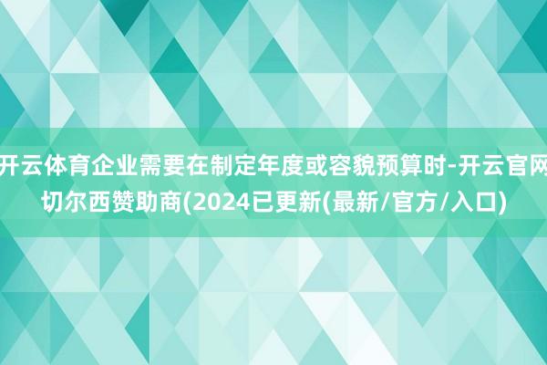 开云体育企业需要在制定年度或容貌预算时-开云官网切尔西赞助商(2024已更新(最新/官方/入口)