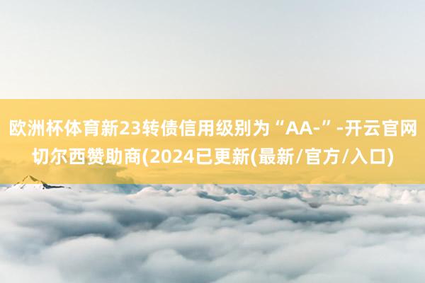 欧洲杯体育新23转债信用级别为“AA-”-开云官网切尔西赞助商(2024已更新(最新/官方/入口)