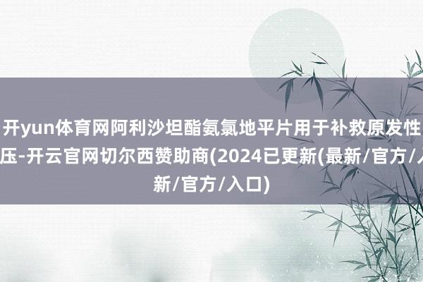 开yun体育网阿利沙坦酯氨氯地平片用于补救原发性高血压-开云官网切尔西赞助商(2024已更新(最新/官方/入口)